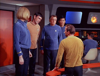 Sulu in a blue shirt just seems wrong to me. 